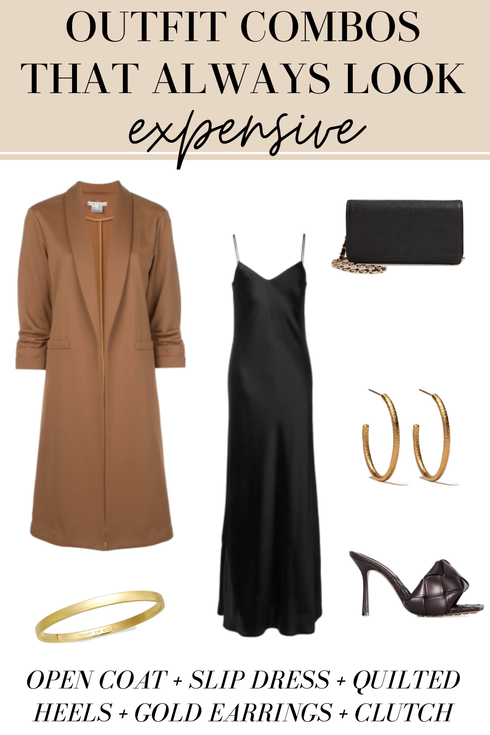 slip dress and long coat expensive outfits
