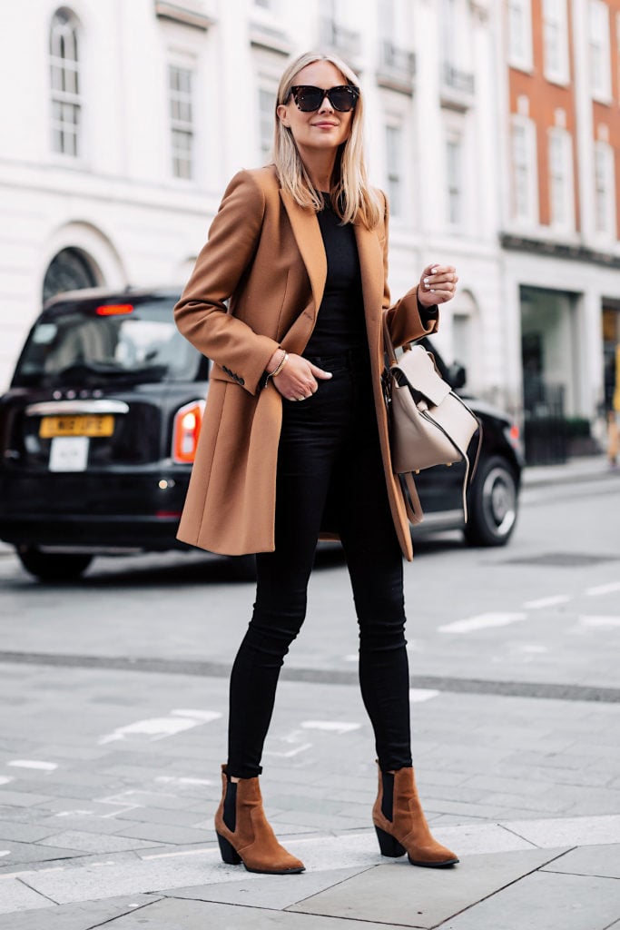 how to look elegant with a camel coat