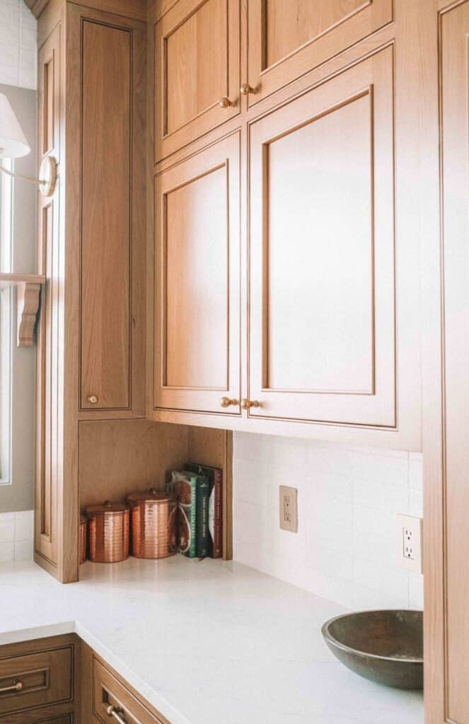 custom white oak inset kitchen cabinets