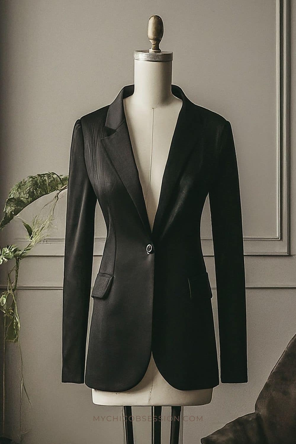 Mannequin wearing black blazer